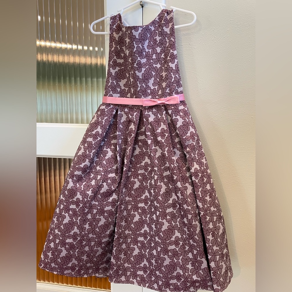 Kids Dream Floral Dress Tulle Underskirt w/ Pink Sash Sz 5/6 NWT